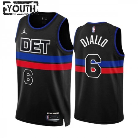 Detroit Pistons Hamidou Diallo 6 Jordan 2022-23 Statement Edition Musta Lasten Pelipaidat Swingman